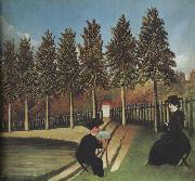 Henri Rousseau The Artist Painting His Wife oil painting on canvas
